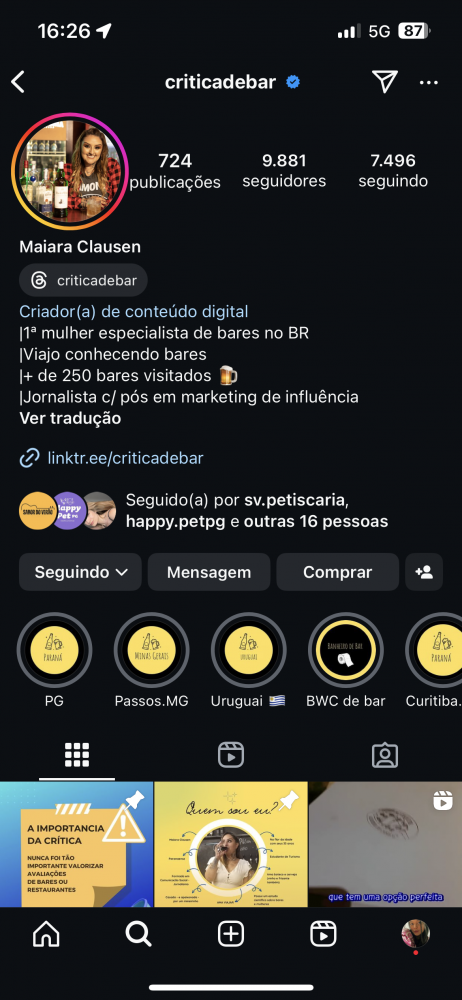 Maiara-Clausen-do-perfil-criticadebar-avalia-bares-e-restaurantes-de-Ponta-Grossa-com-olhar-crtico-e-precisoMaiara-Clausen-do-perfil-criticadebar-avalia-bares-e-restaurantes-de-Ponta-Grossa-com-olhar-